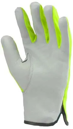  Комбинированная кожаная перчатка из высококачественной козьей кожи и флуоресцентной зеленой ткани