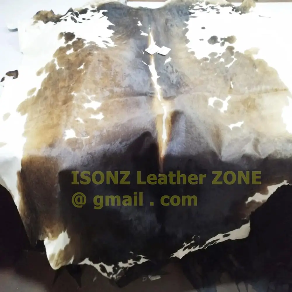 Cowhide Rug Cowskin Cow Hide Leather Long Hair/ Superior Quality by ISONZ Leather Genuine Leather ISONZ Natural 1230 1 Skin PK