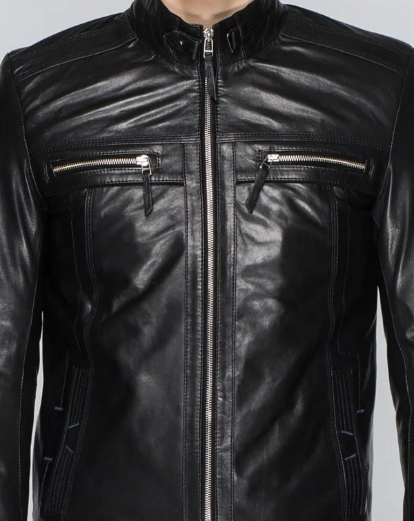 2020 New Arrived Leather Jacket for Men Genuine Leather Shell Racer Jacket Leather Fabric Regular Clothing Length