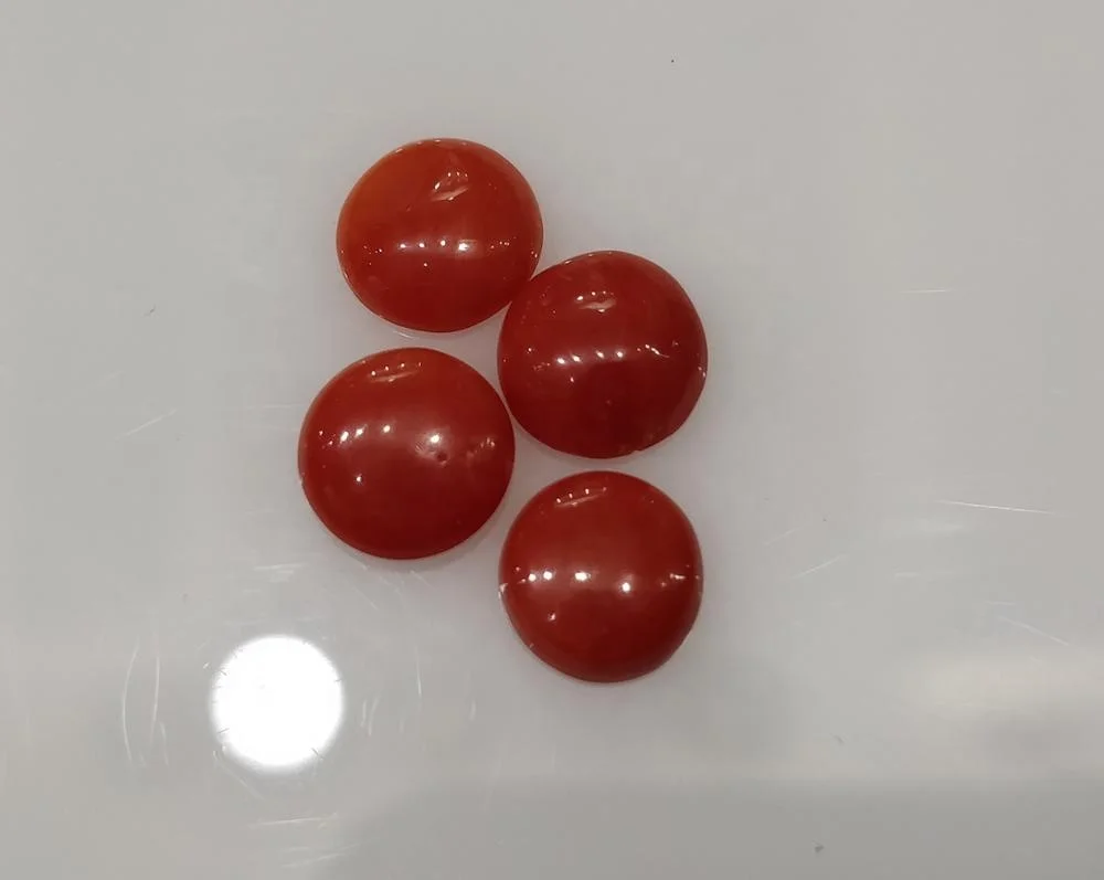 3mm Natural Loose Coral Round Orange/ Red Cabochon for Setting