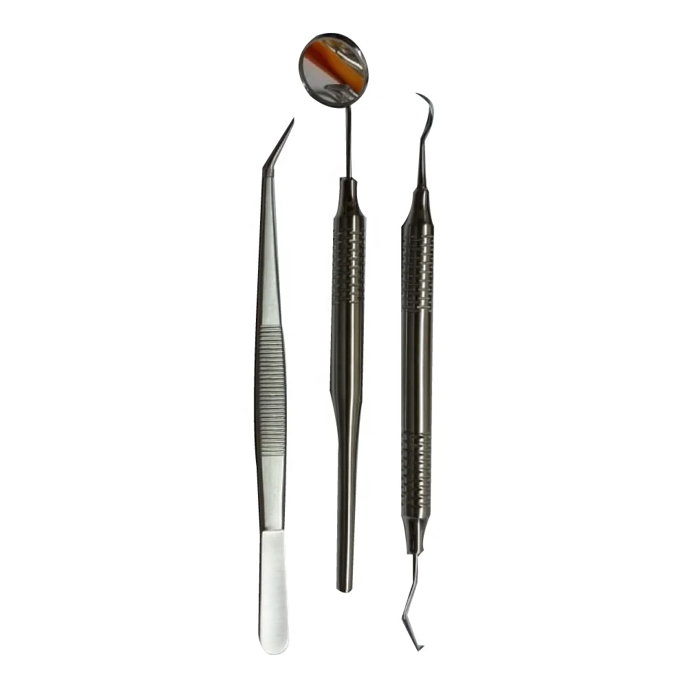 Examination Diagnostic Kit Instruments Basic Hygiene Probe Mirror Handle Tweezer  High Quality Restorative Orthodontic Dentistry