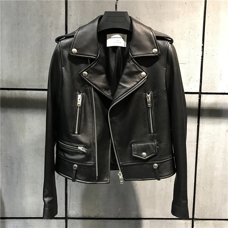 women genuine leather jacket ladies real sheepskin leather jacket
