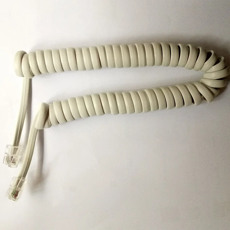 Telephone cord white PVC OFC 4C 2C 6C 8C auto control spiral cable traction control curly electrical cable