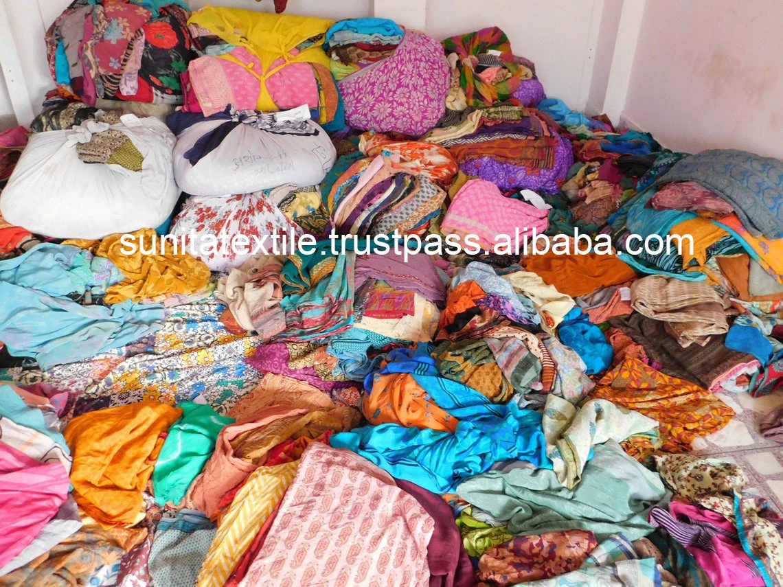  Пижама индийская винтажная традиционная из крепа и шелка 5 ярдов пижама одежда для сна длинное платье ручная работа переработанного крепированного материал сари