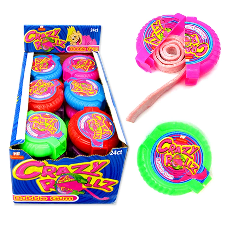 Factory wholesale 56g Big Size Fruit Crazy Roll Chewing Bubble Gum