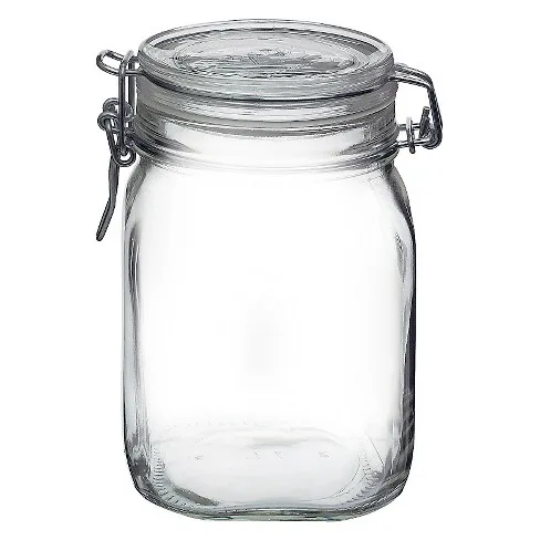 Hot Sale Empty 3.5 Glass Jar Glass Storage Jars With Airtight Locking Clamp Lid Premium Quality Wholesale Prices Customized Bulk