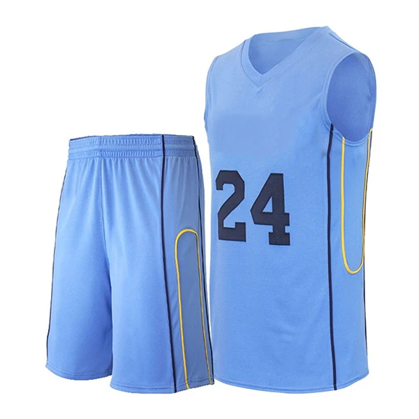Top Selling Sport Wear Basketball Uniform In Blue Color With Your Own Team Name With Half Sleeves