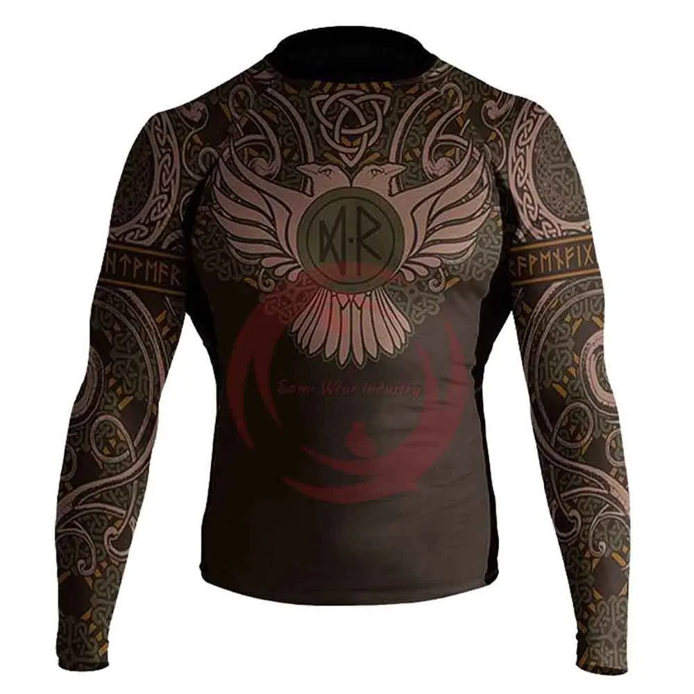 Custom Print Rash Guard Men Long Sleeve UV protection MMA Rash Guard