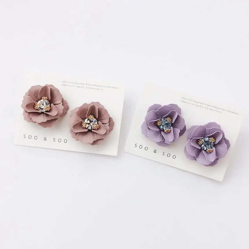 coated flower earring