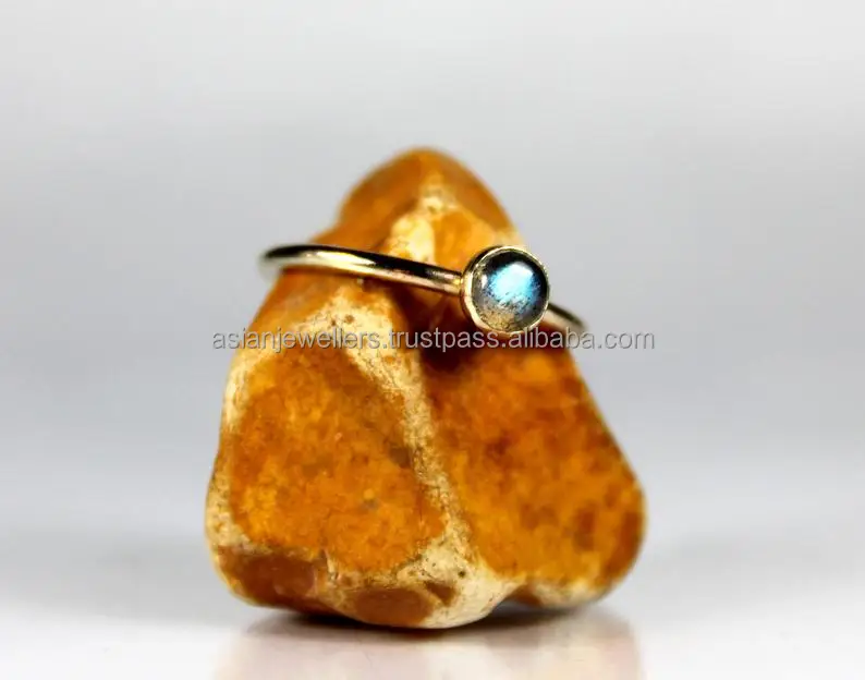 925 Sterling Silver Labradorite Handmade Natural Gemstone Gold Plated Ring beautiful fine silver Jewelry by Asian Jewellers