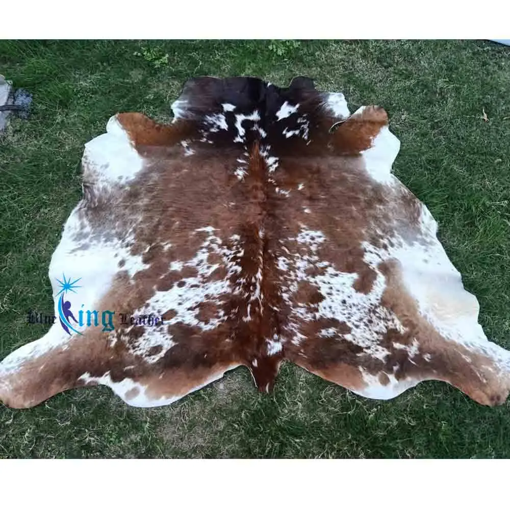 Natural Cowhide Rugs 100% Cowhide Leather Rugs Tricolor Cow Hide Skin Carpet Genuine rug