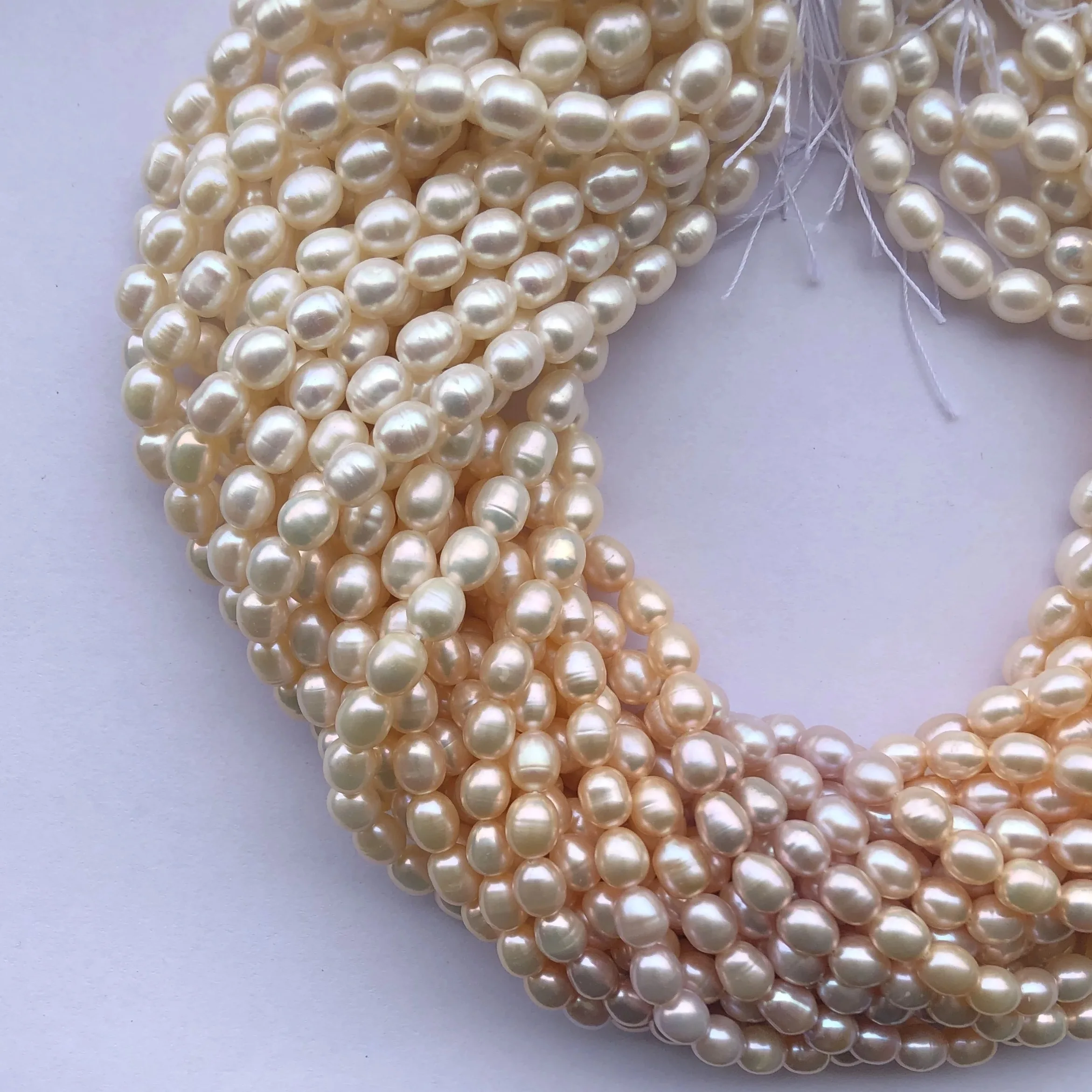 Oval Rainbow Freshwater Pearl Natural Loose White/Pink/Gold round Pearls for Jewelry and Jewelry Making