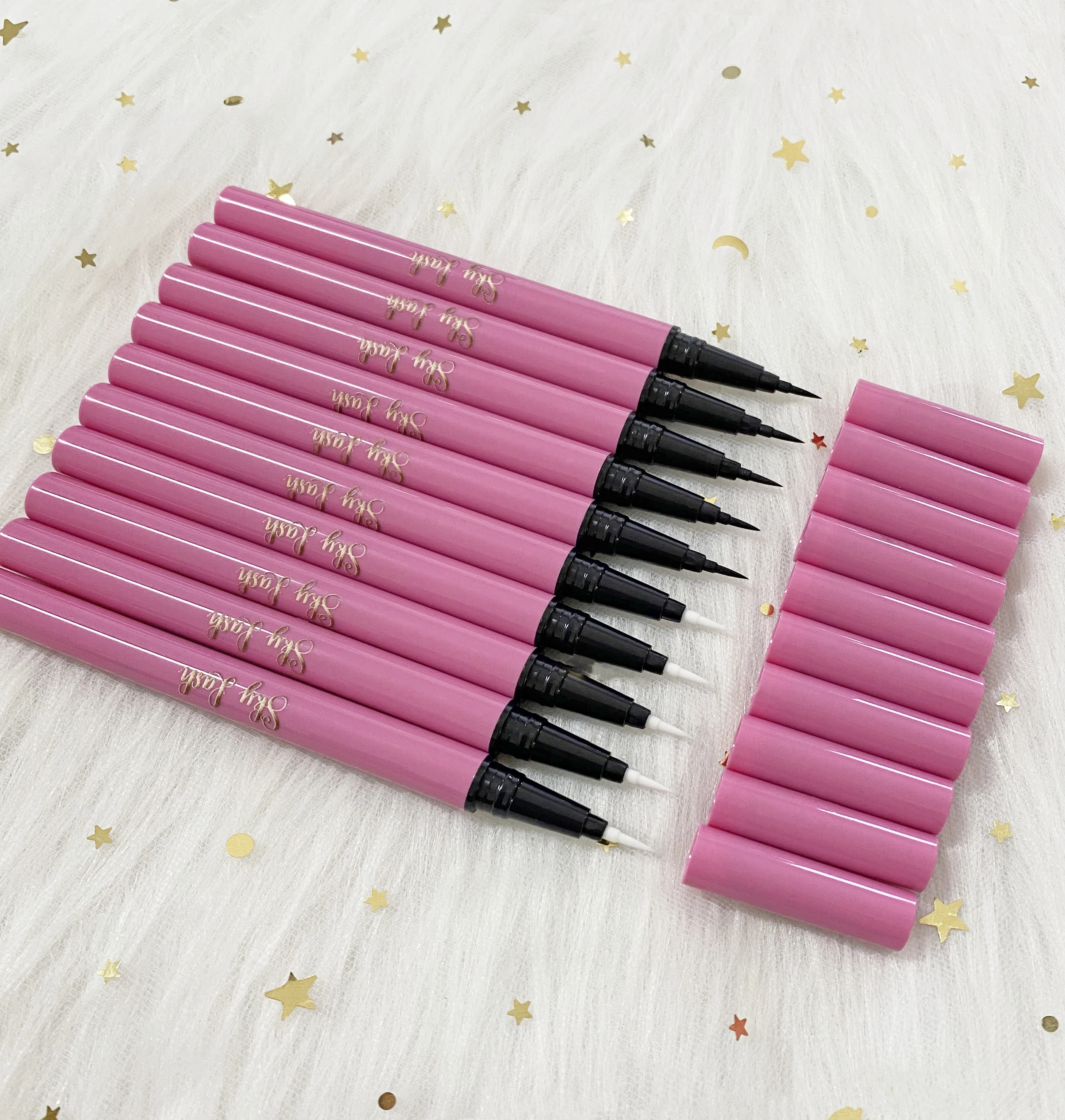 Подводка для глаз, клей, ручка, высокое качество, активация водой, подводка для глаз, OEM ODM, частная этикетка, поставщик искусственных ресниц, жидкая подводка для глаз с блеском, с коробкой