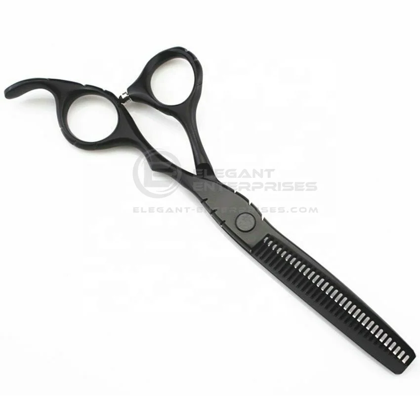 Matte Black Color High Quality Barber Scissor Professional Japanese Steel Thinning Scissor Hair Styling With Custom Brand Name