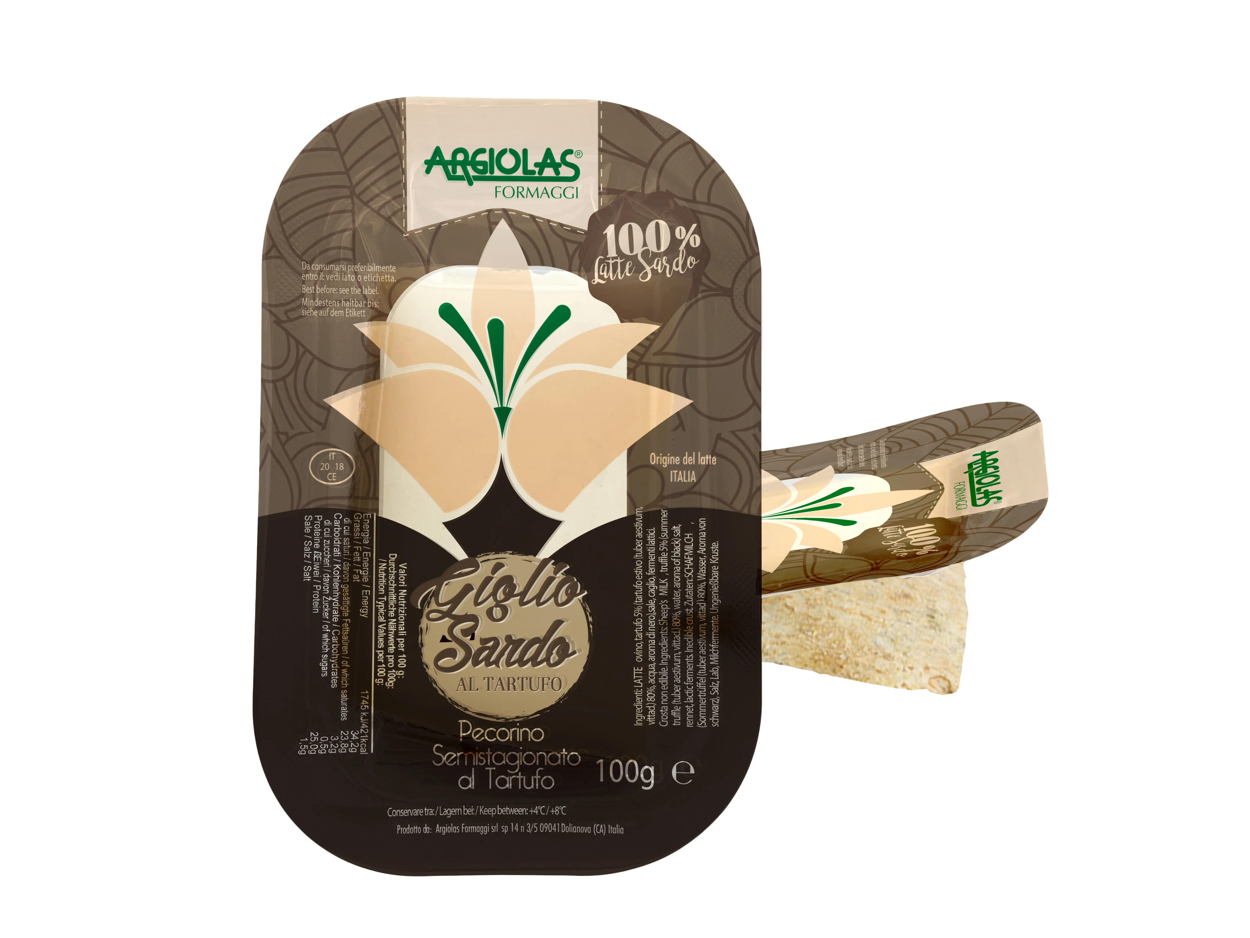Italian Pecorino cheese with Truffle Giglio Sardo al Tartufo Argiolas Formaggi Made in Italy Sardinian Cheese
