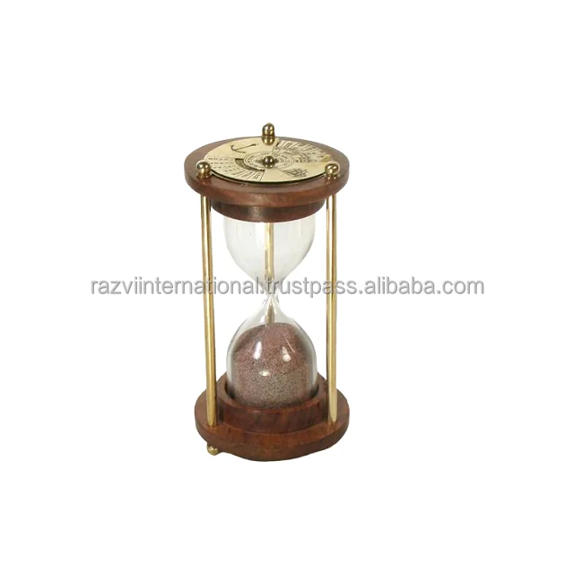 Vintage sand timer with compass nautical sand timer