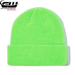 GYMNASTIC WEAR    Child Winter Skull Cap Leather Patch Baby Kid Knit Beanie Hats