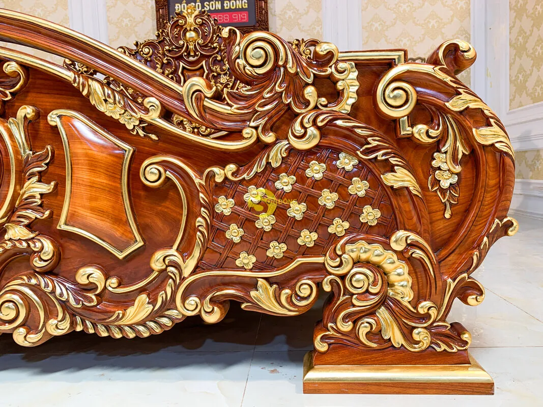  Королевская роскошная кровать/классическая кровать инкрустированная золотом съемный дизайн удобен в