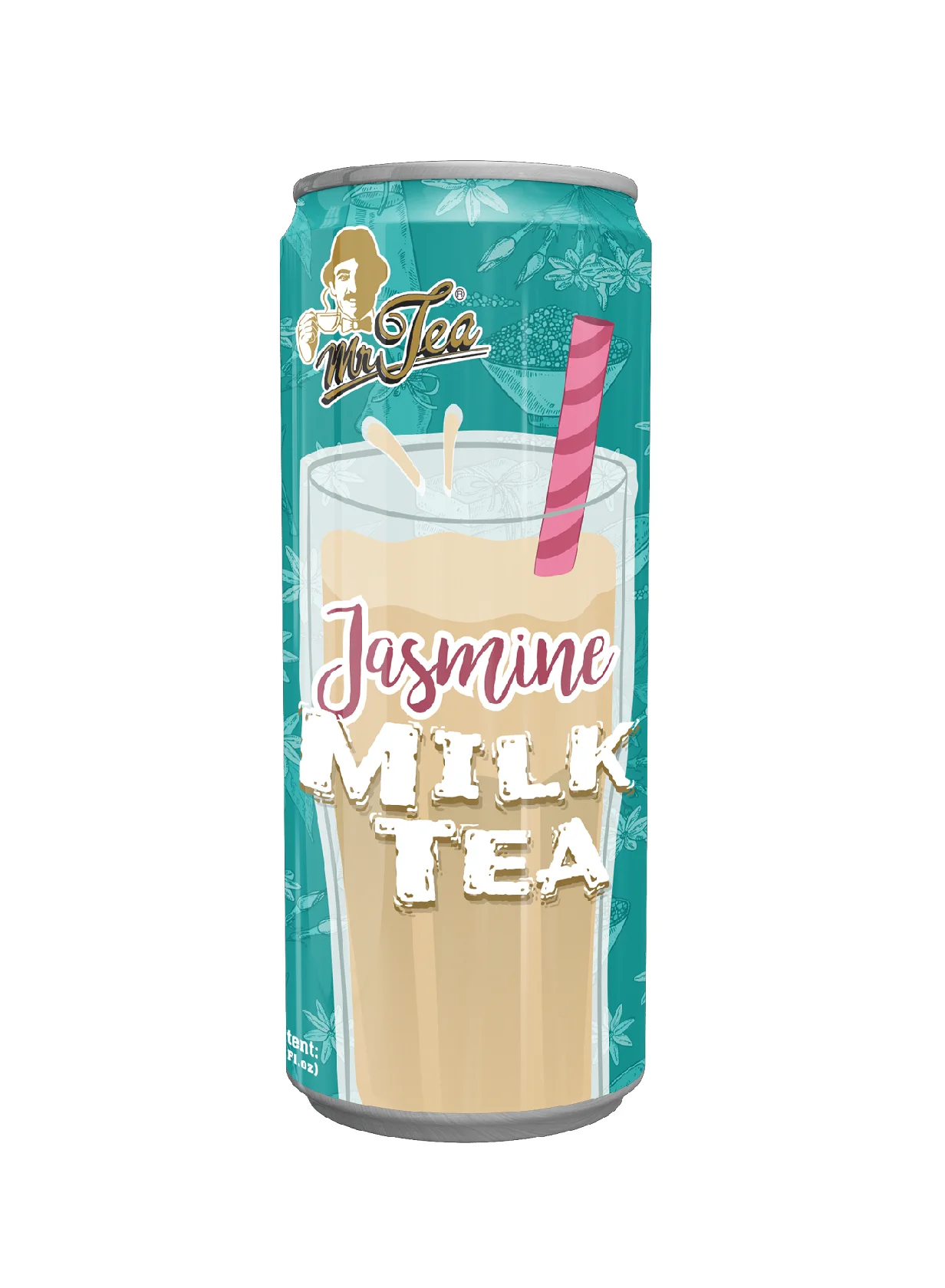 Flavor Ready To Drink Breakfast Tea Drinks Sugar Can (Tinned) Instant Flavor Drinks MR TEA Jasmine Milk Tea 240ml x 24c
