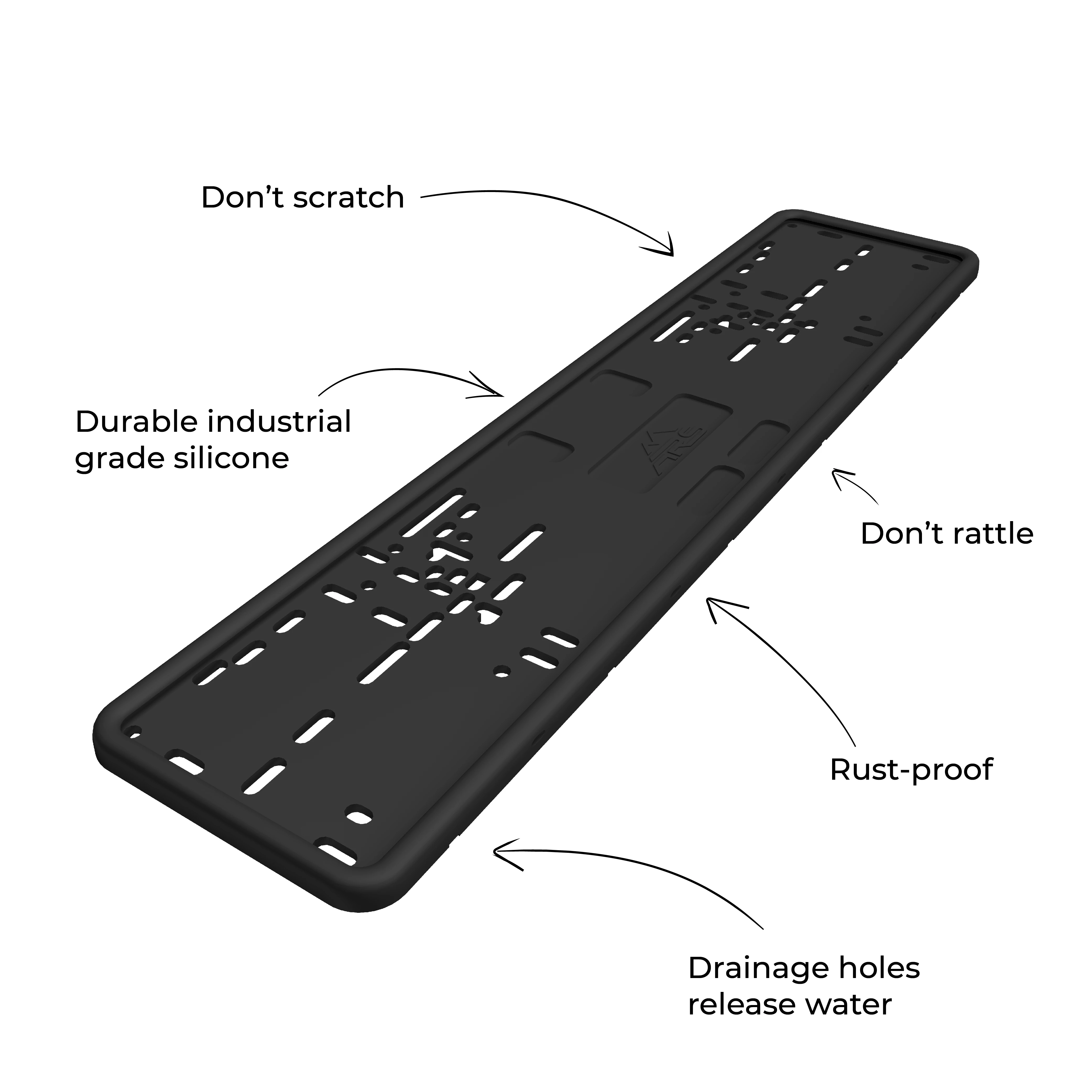 
Black Silicone/Plastic License Plate Frame, Rain-Proof, Anti-Rust and Anti-Rattle for Car Plate Frame 