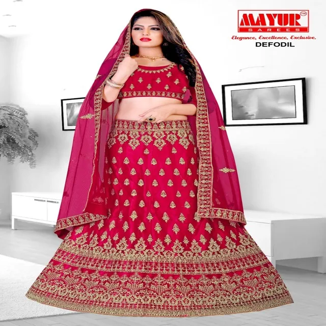 
Mayur сари розового цвета блестящая вышивка каменная Рабочая сетка lehenda Холи свободный размер 