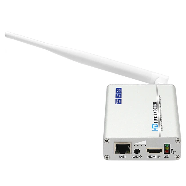 Haiwe h8118m H.265 H.264 WIFI HD built-in Battery HDMI Encoder with APP control for Live Streaming youtube wowza facebook