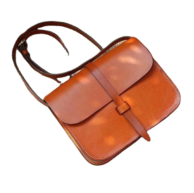 Fashion trend vintage style  buffalos leather ladies slings bags crossbody bags with stone work designer handmade ladies bags