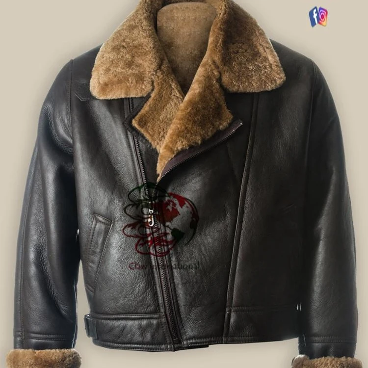 Mens Fur Coat B3 Sheepskin Outwear Mens Shearling Coat Men Aviator Jacket Pilot Jacket