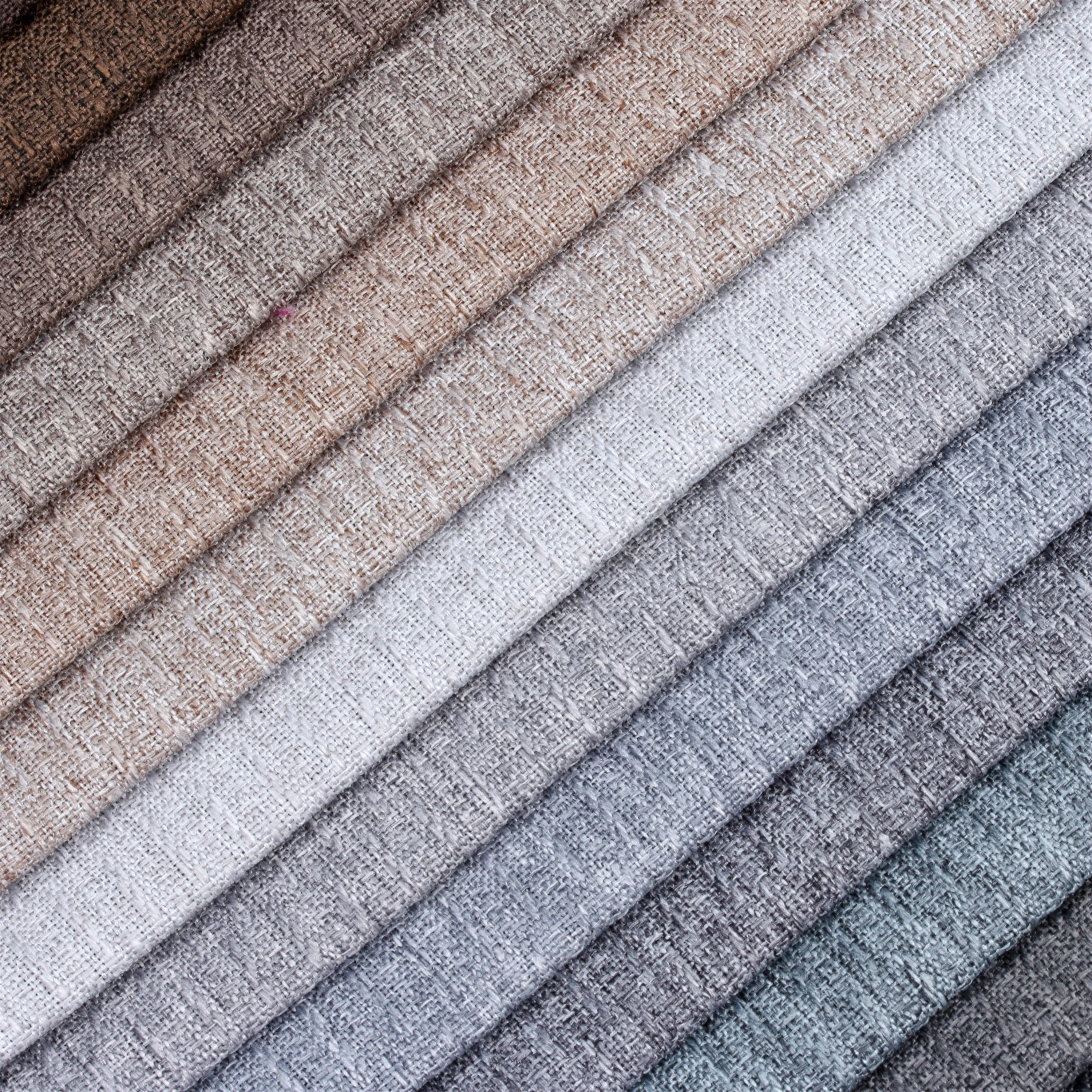 Upholstery Wholesale Fabric Supply Cheap Sofa Faux Linen Fabric Polyester Plain Fabric
