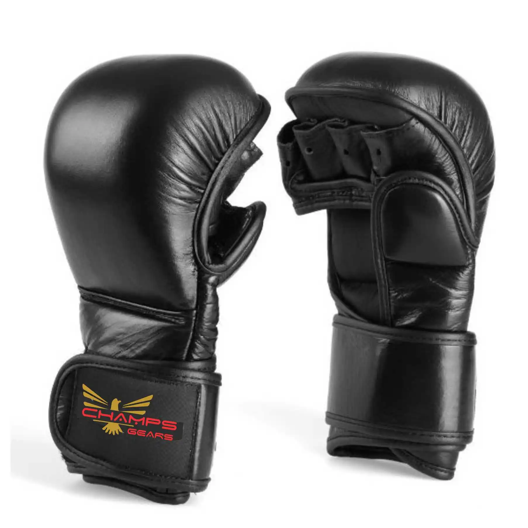 MMA Gloves Combat Sports Matt Black 7oz MMA Training Sparring Grappling Boxing Muay Thai Punching Bag UFC Gloves