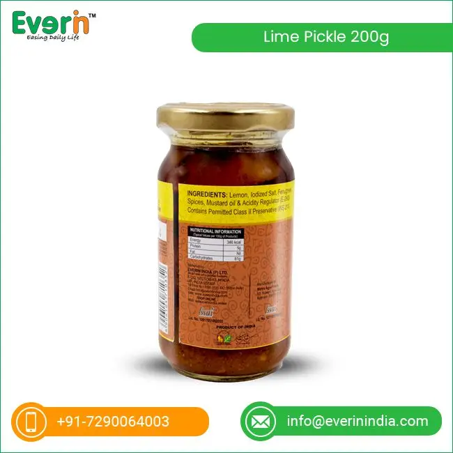 Spicy Taste 200g Lime Glass Jar Pickle