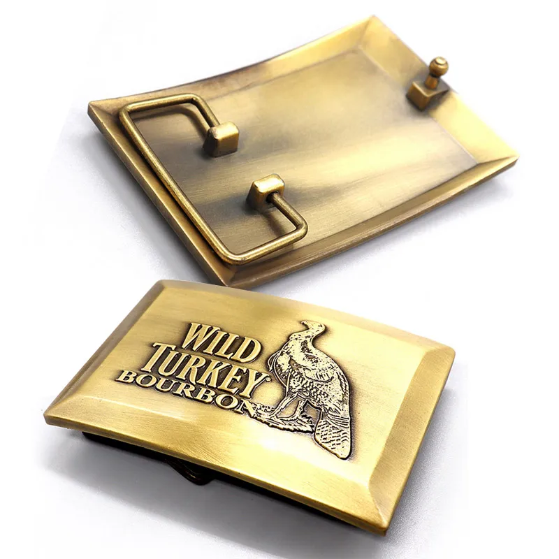 Сувенирные подарки, мужские логотипы на заказ, цельная латунная металлическая литой пряжка для ремня