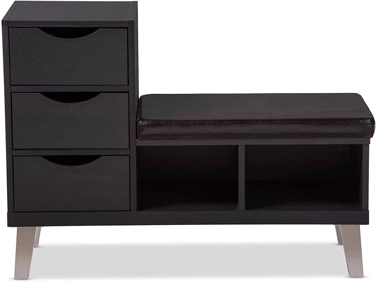 Modern Contemporary Wood 3 Drawer Shoe Storage