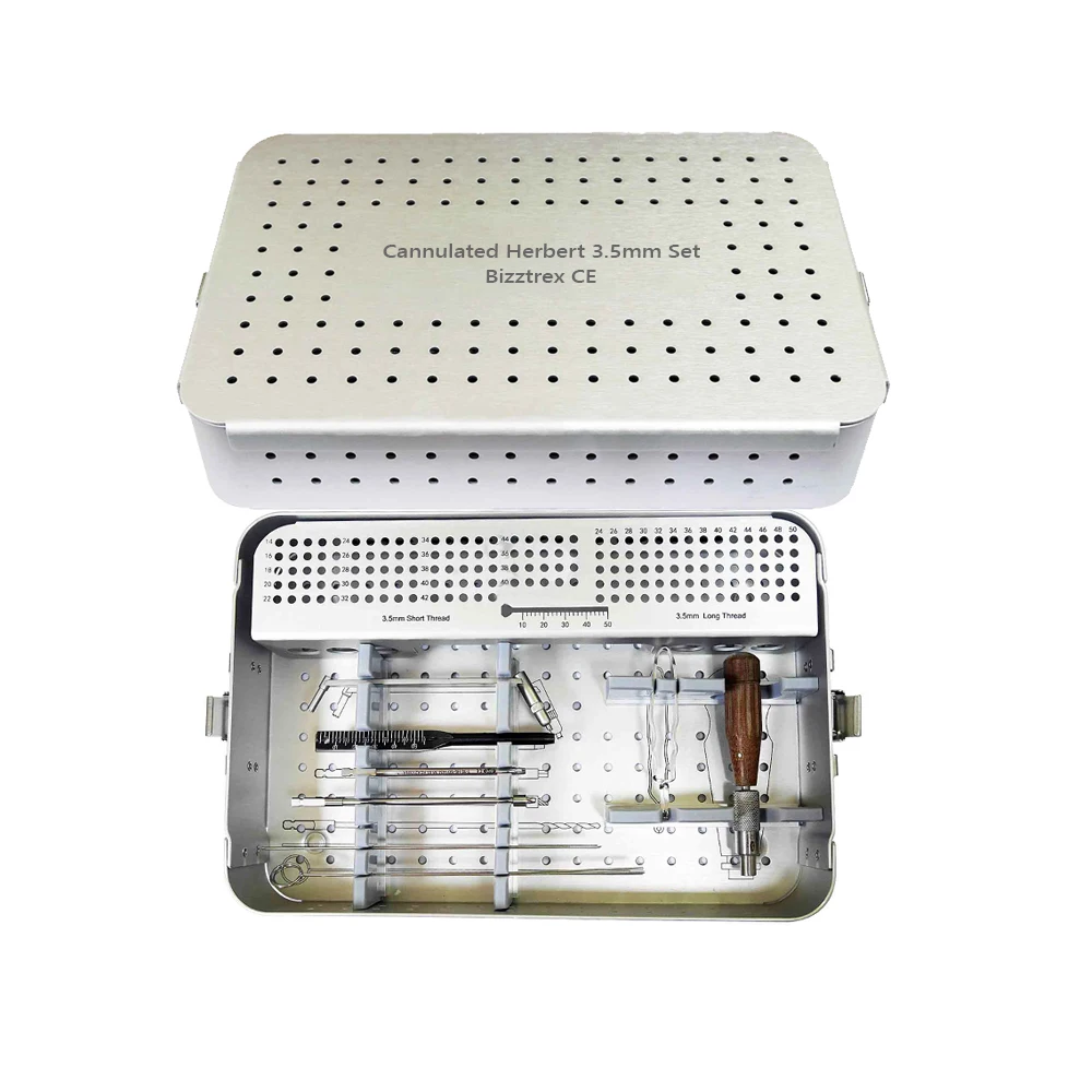 Orthopedic Set Best Quality Cannulated 3.5mm Herbert Screw Instruments Set Star Driver With Aluminum Box