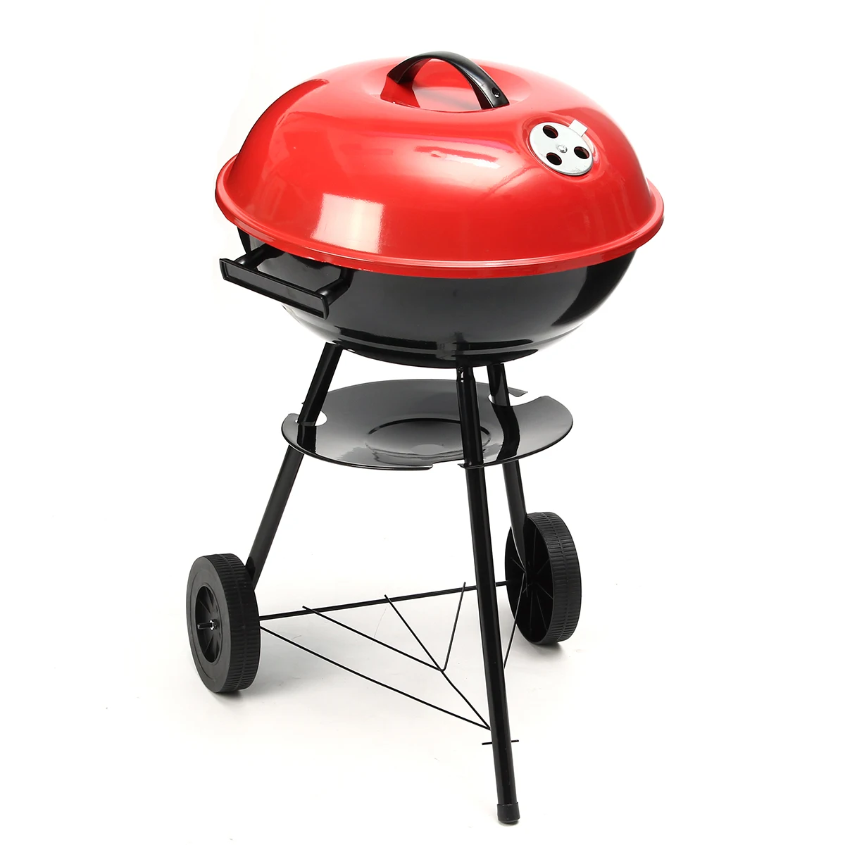 17 inches Porcelain Enameled Kettle Carbon BBQ Grill with 3 Legs and Ash Catcher for Outdoor Picnic Patio Backyard Camping