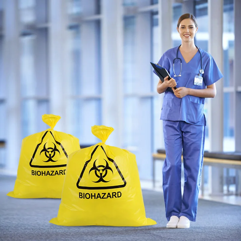 Factory Wholesale Plastic Disposable PP Biohazard Polypropylene Autoclave Bags With Temperature Indicator