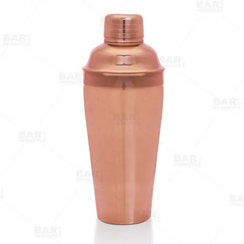 Best Quality 700ml Rose Gold Recipe Bartender Set Double Wall Stainless Steel Copper Cocktail Shaker Largest Manufacture Company