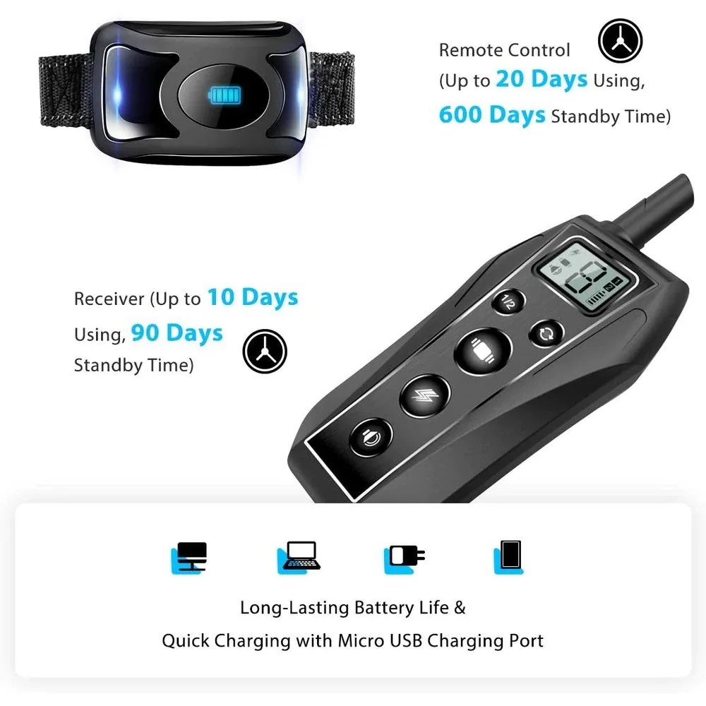 
waterproof,beep,vibration and shock dog training collar | T700 with 600m range For 2 Dogs 