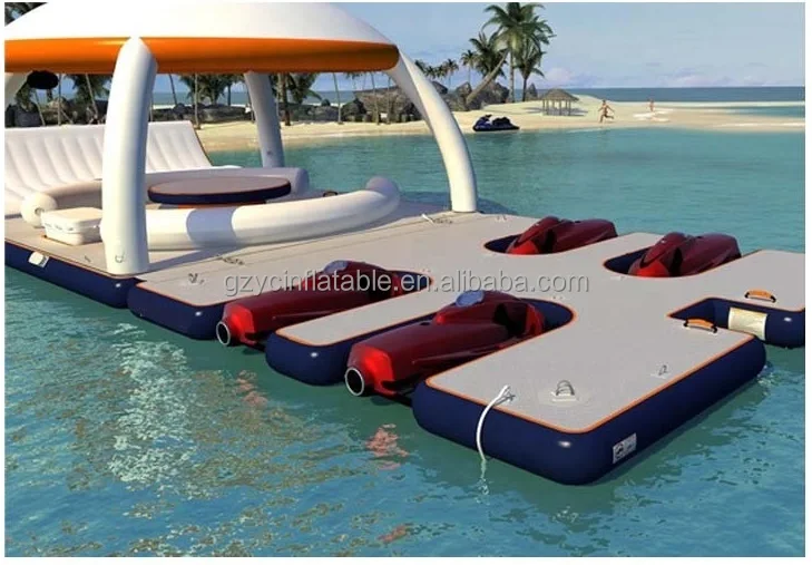 YC inflatable floating pontoon dock water platform floating island SUP inflatable EVA dock floating for commercial
