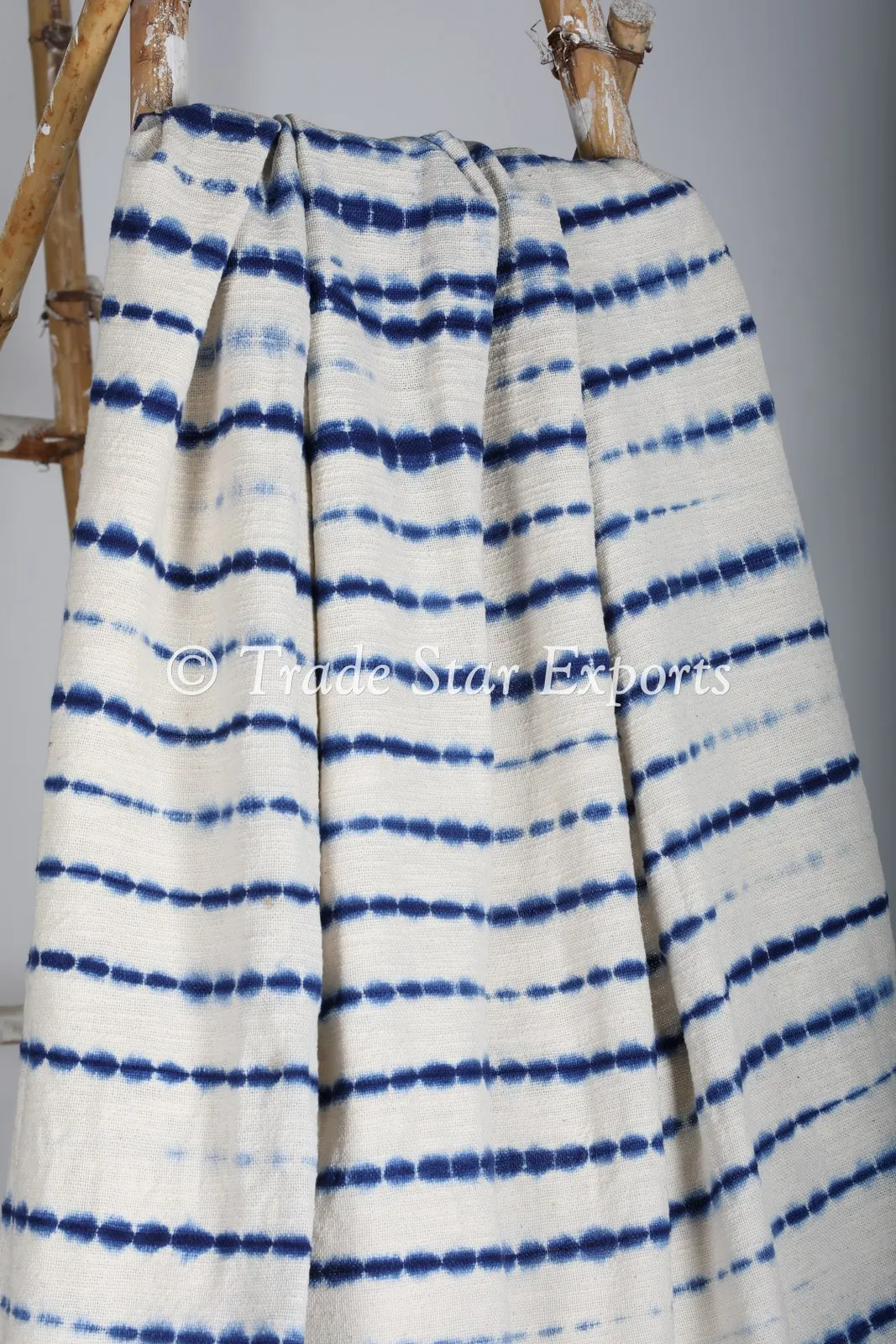 Индийское одеяло Shibori для дивана с кисточками этническое Хлопковое краской в виде галстука цвета индиго