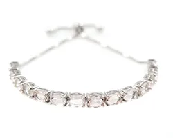 Top Quality Morganite 7x5 MM Natural Gemstone 925 Solid Silver For Women Bolo Tie Tennis Style Bracelet By Jaipur Manufacturer