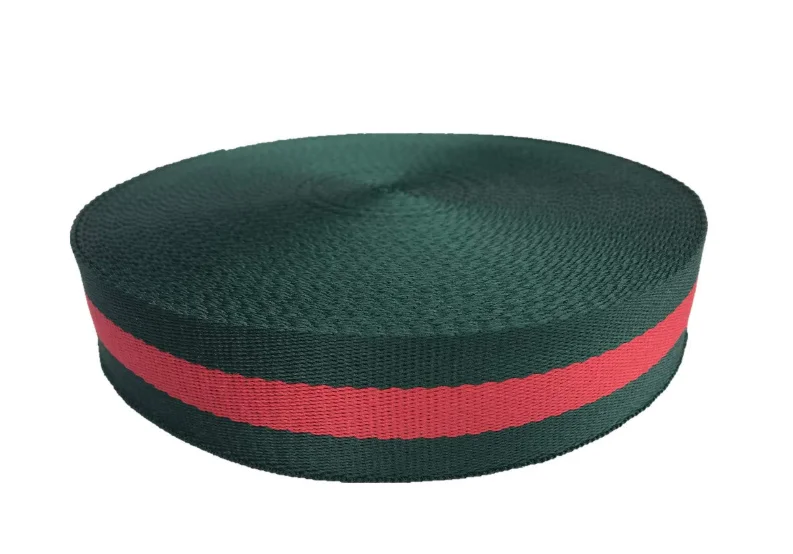 Custom 25mm Striped Cotton Webbing Twill Webbing Tape