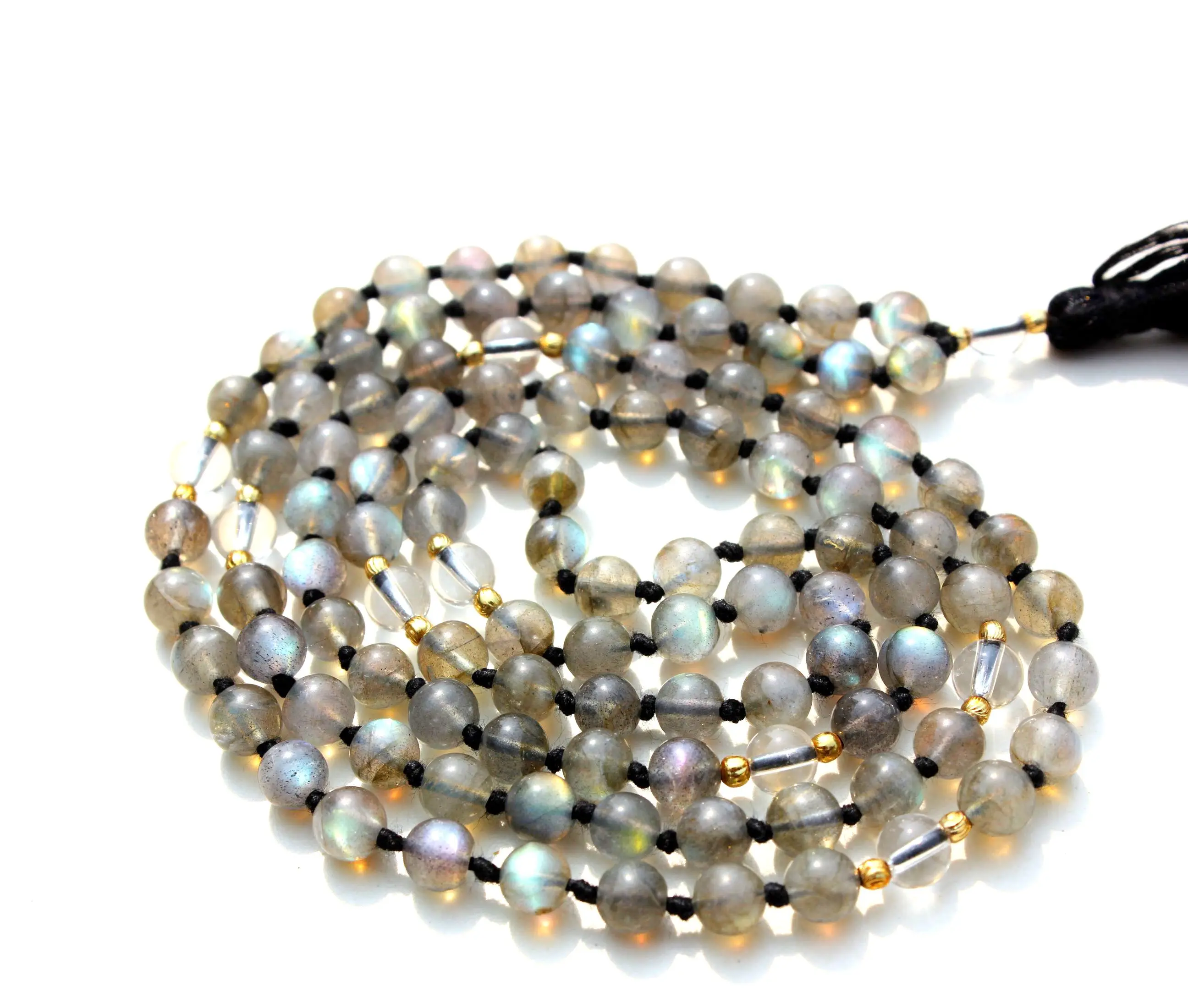 Buy Hot Selling Natural Labradorite Top Grade Handcrafted Yoga Mala 108 Mala Beads Necklace