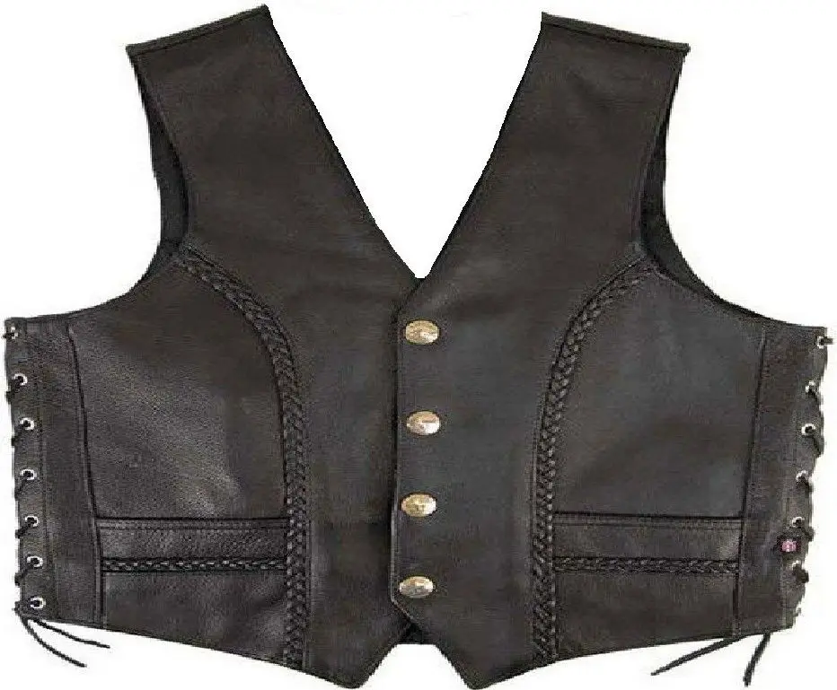 High Quality Black Motorcycle Real Leather Waist Coat Unisex Puffer Vest for Racing and Biking Teams Fashionable and Stylish