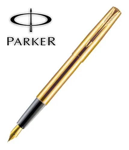 Перьевая ручка Parker frontier Gold gt из нержавеющей стали с золотой отделкой, роскошная Золотая перьевая ручка Parker с тонким наконечником