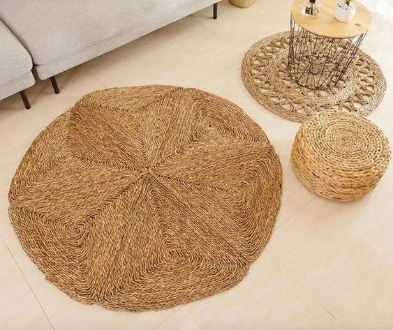 Natural Durable Seagrass Carpet Straw Floor Carpet Modern Antique Art Deco Cheap Price Vietnam Home Restaurants Office Decor