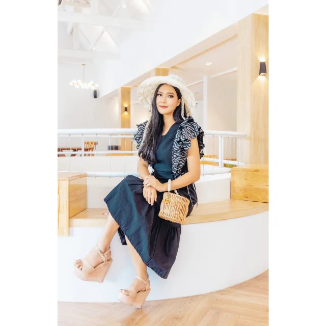 Best Seller Thai Casual Womens Dresses Premium Products Hand Made By Lada Lanna Collection Thai painting dress 009