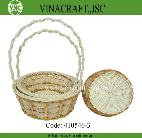 Storage Baskets with Handle Rattan Fruit Basket for Organizing and Displaying Fruits