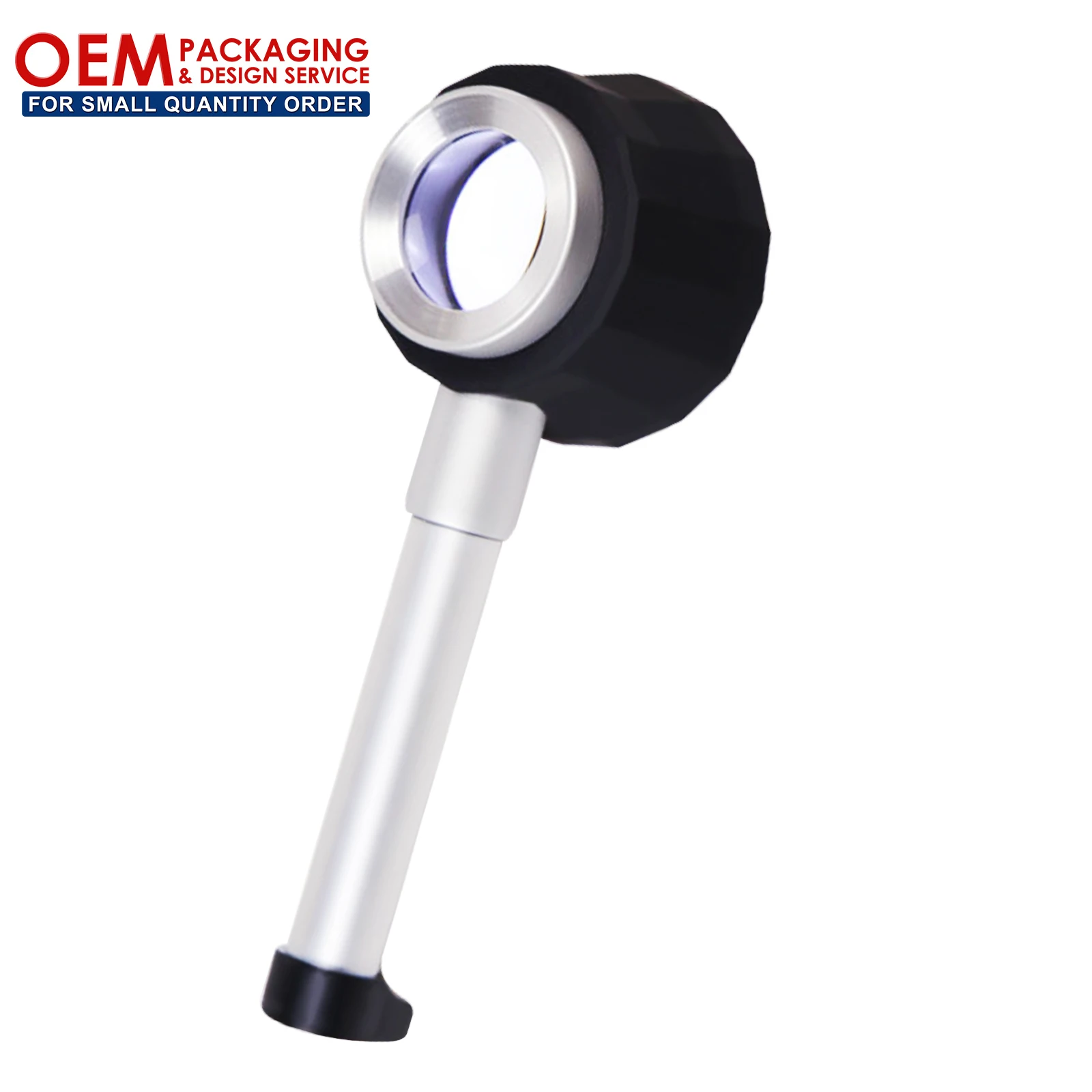 10X Handheld Magnifier Optical Glass Lens Magnifying Jewelry Loupe 1/16inch & 0.5mm Scale (OEM Packaging Available)