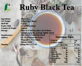 LMC Taiwan Supplier Ruby Black Tea Pyramid Tea Bag Black Tea Leaves
